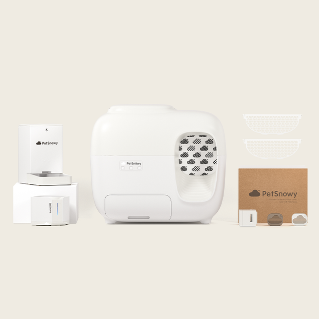 Caja de arena Premium Set +Fuente de agua + Comedero para mascotas