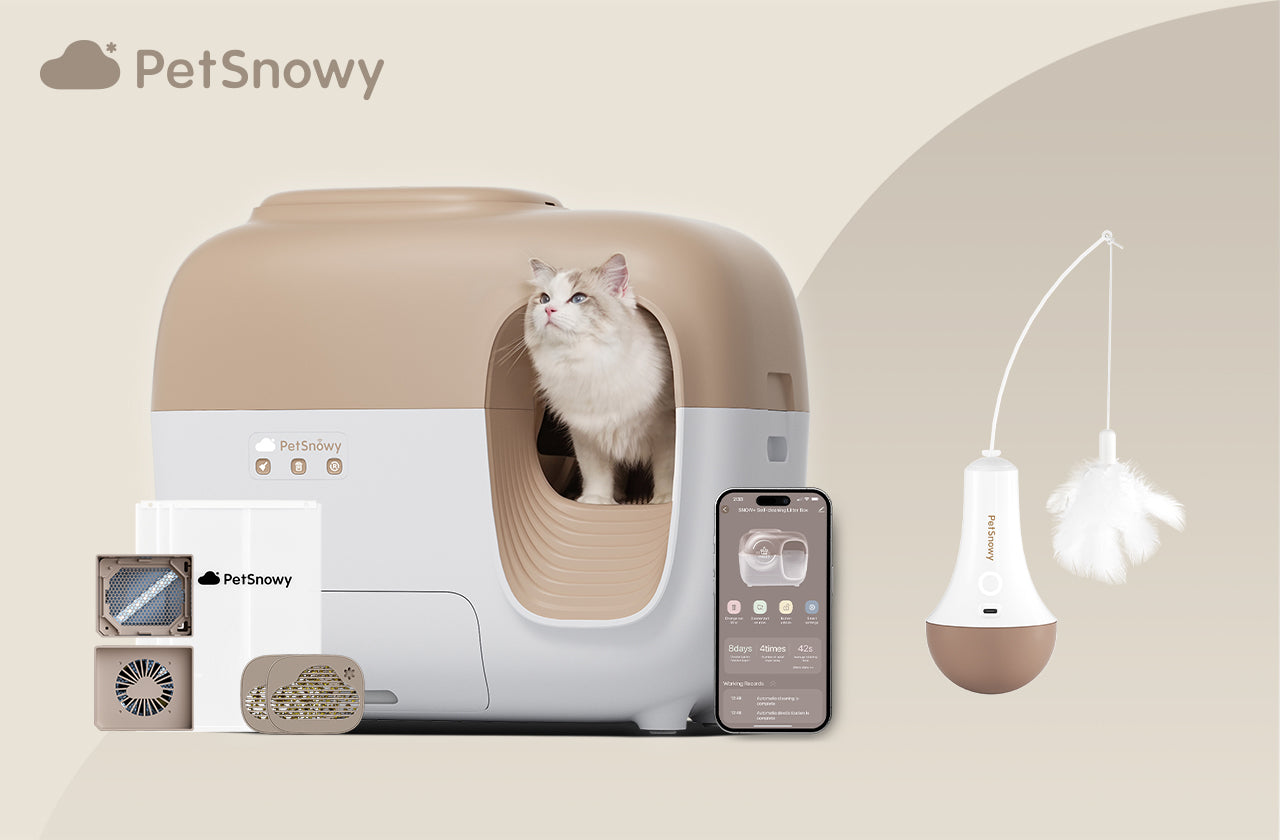 SNOW+ Self-Cleaning Cat Litter Box with Cat Toy