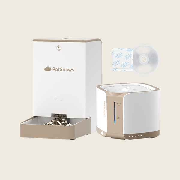 PetSnowy 自動給餌器＋自動給水器 PetSnowy ｜ペット自動給餌器｜定時定量｜スマホ管理｜ペット